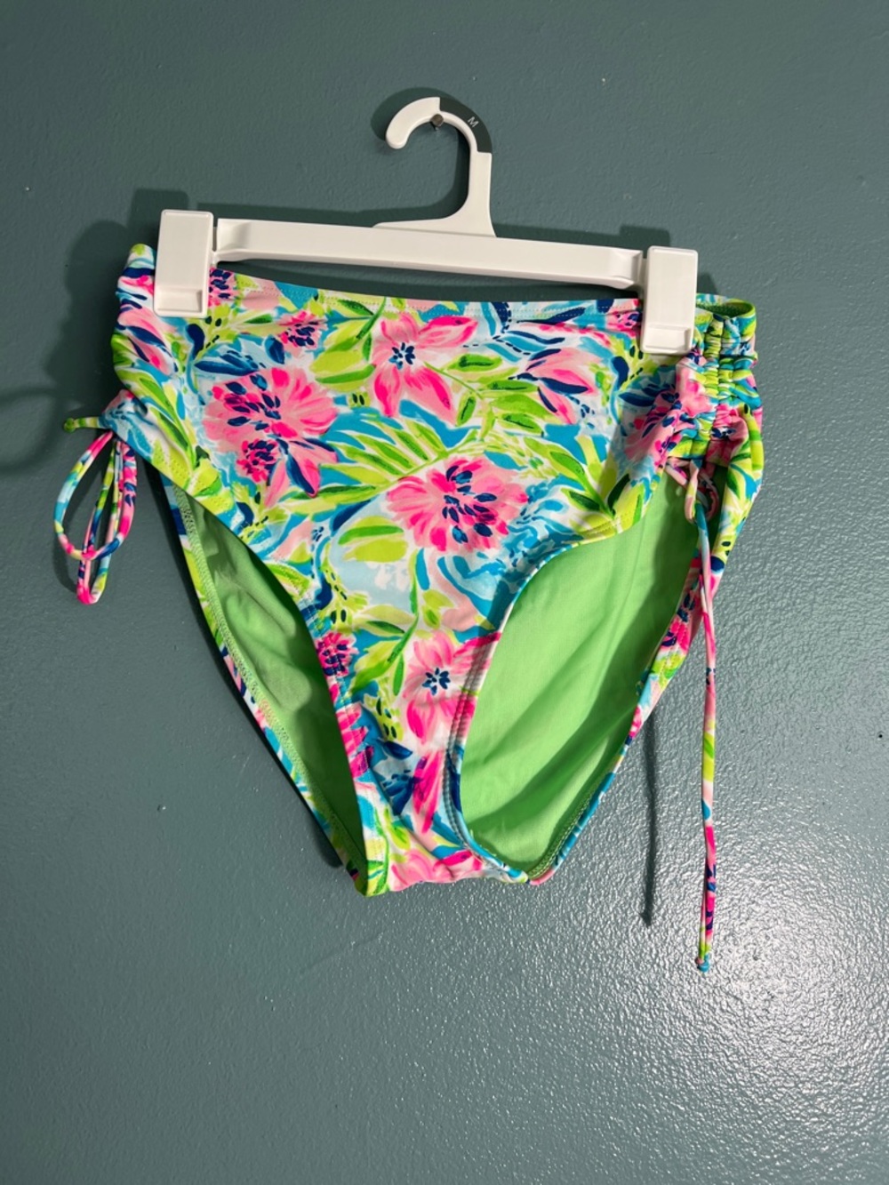 **3 for $6** Floral Drawstring Bikini Bottoms in Pink & Green